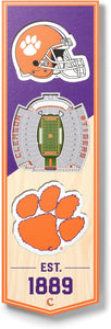 Clemson Tigers 3D Wood Stadium Banner - Small