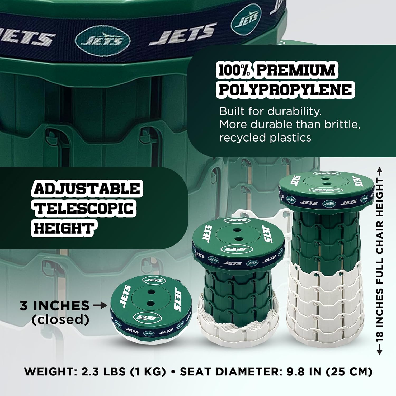 New York Jets Telescoping Collapsible Stool