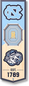 North Carolina Tar Heels 3D Wood Stadium Banner - Small