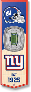 New York Giants 3D Wood Stadium Banner - Small