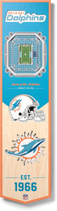 Miami Dolphins 3D Wood Stadium Banner - Large