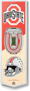 Ohio State Buckeyes 3D Wood Stadium Banner - Small