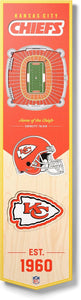 Kansas City Chiefs 3D Wood Stadium Banner - Large