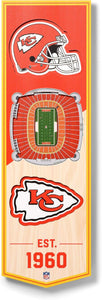 Kansas City Chiefs 3D Wood Stadium Banner - Small