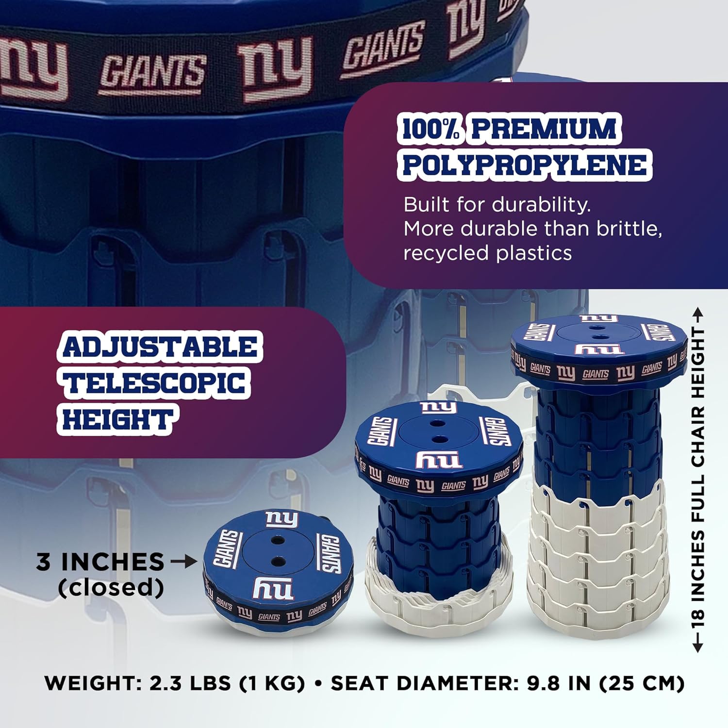 New York Giants Telescoping Collapsible Stool