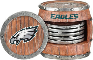 Philadelphia Eagles Barrel beverage drink coaster set