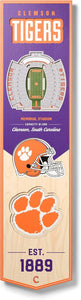 Clemson Tigers 3D Wood Stadium Banner - Large