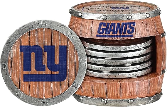 New York Giants Barrel beverage drink coaster set