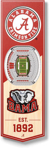 Alabama Crimson Tide 3D Wood Stadium Banner - Small