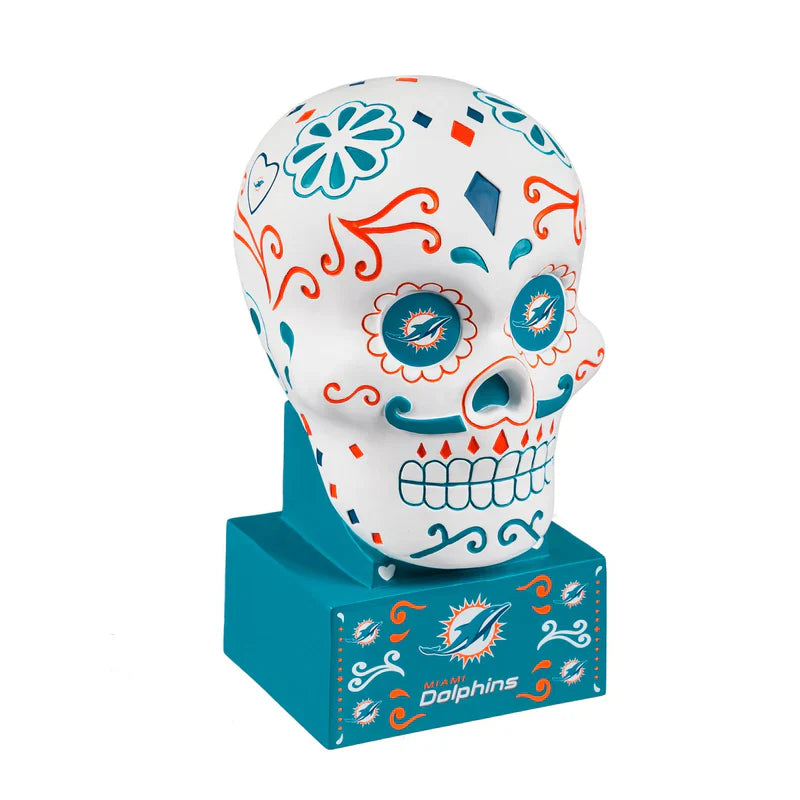 Miami Dolphins Sugar Skull Statue