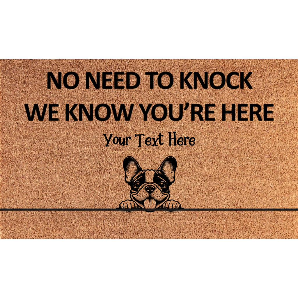 Personalized No Need to Knock Coir Mat – Custom 1 Dog Doormat