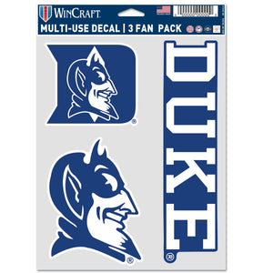 Duke Blue Devils University Decal Multi Used 3pcs Fan Pack