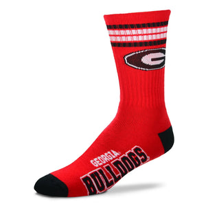 Georgia Bulldogs 4 Stripe Deuce Sports Socks