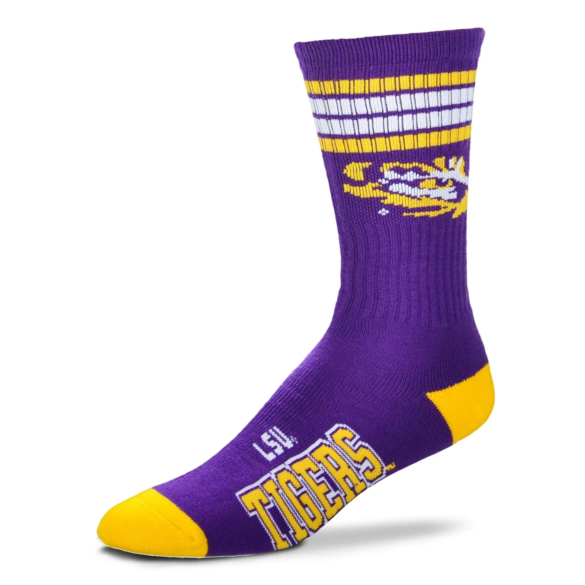 LSU Tigers 4 Stripe Deuce Sports Socks
