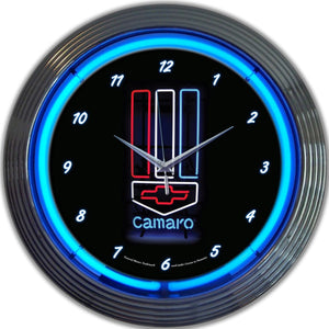 Camaro Stripe Neon Clocks