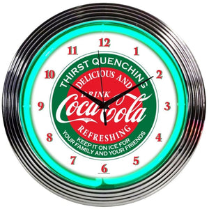 Coca-Cola Green Neon Clocks