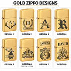 Personalized Gold Zippo Lighter – Custom Engraved