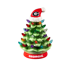 Georgia Bulldogs LED Ceramic Christmas Tree - 8