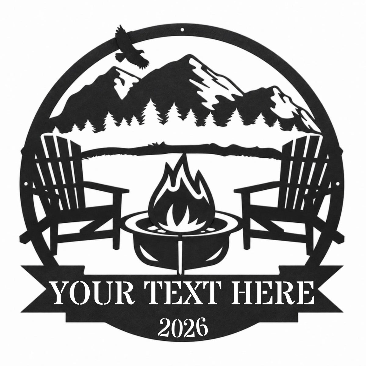 Personalized Campfire Metal Sign – Custom Family Outdoor & Cabin Wall Decor