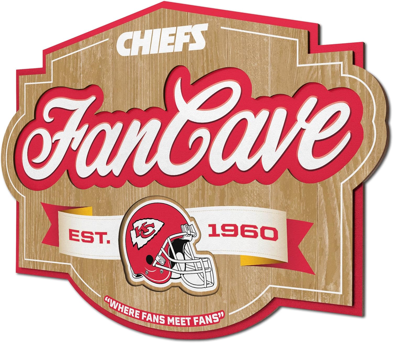 Kansas City Chiefs 3D fan cave sign