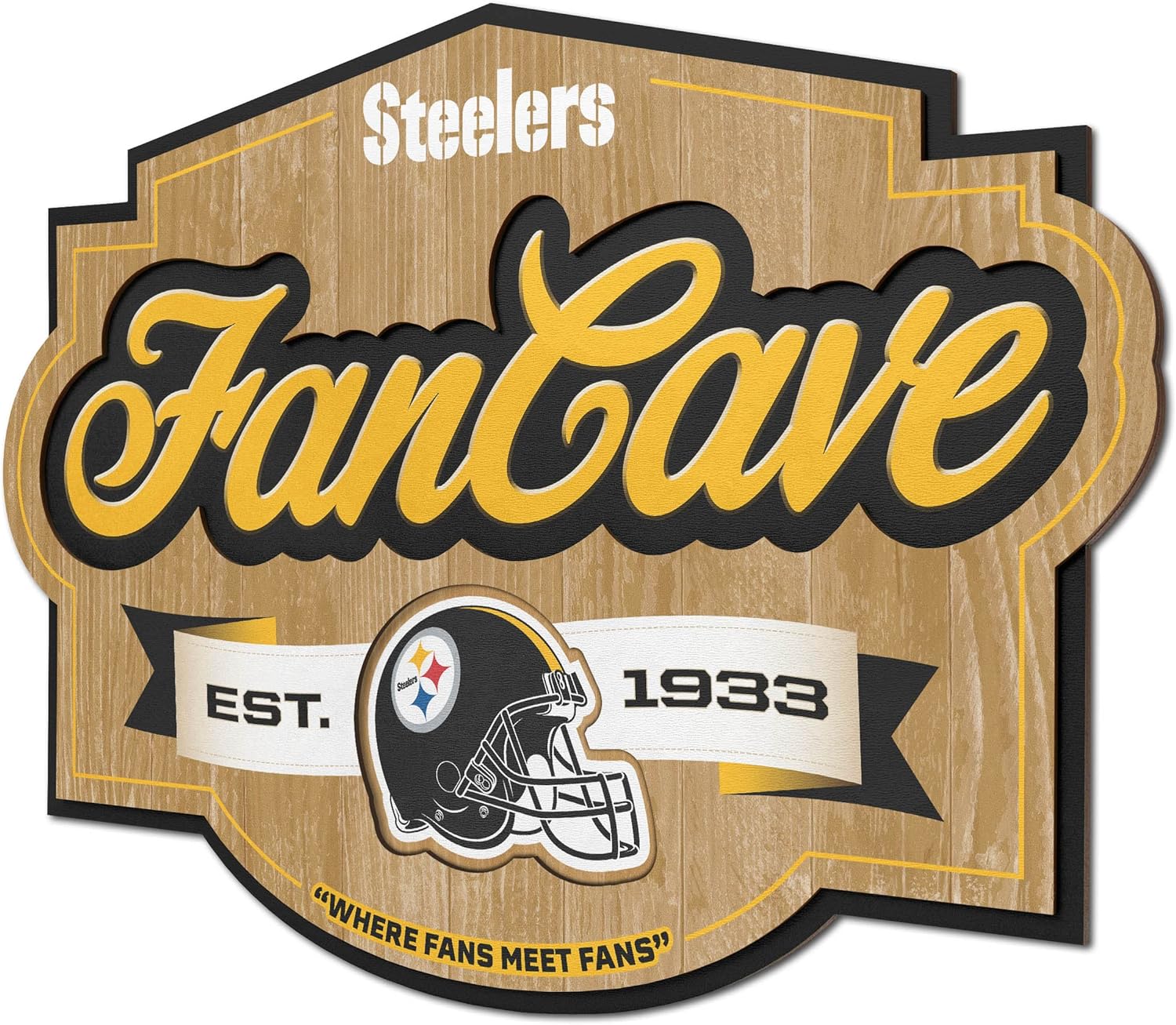 Pittsburgh Steelers 3D fan cave sign