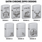 Personalized Satin Chrome Zippo Lighter – Custom Engraved