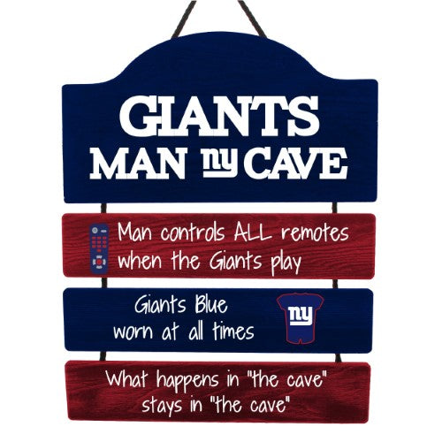 New York Giants Man Cave Rules Wood Sign