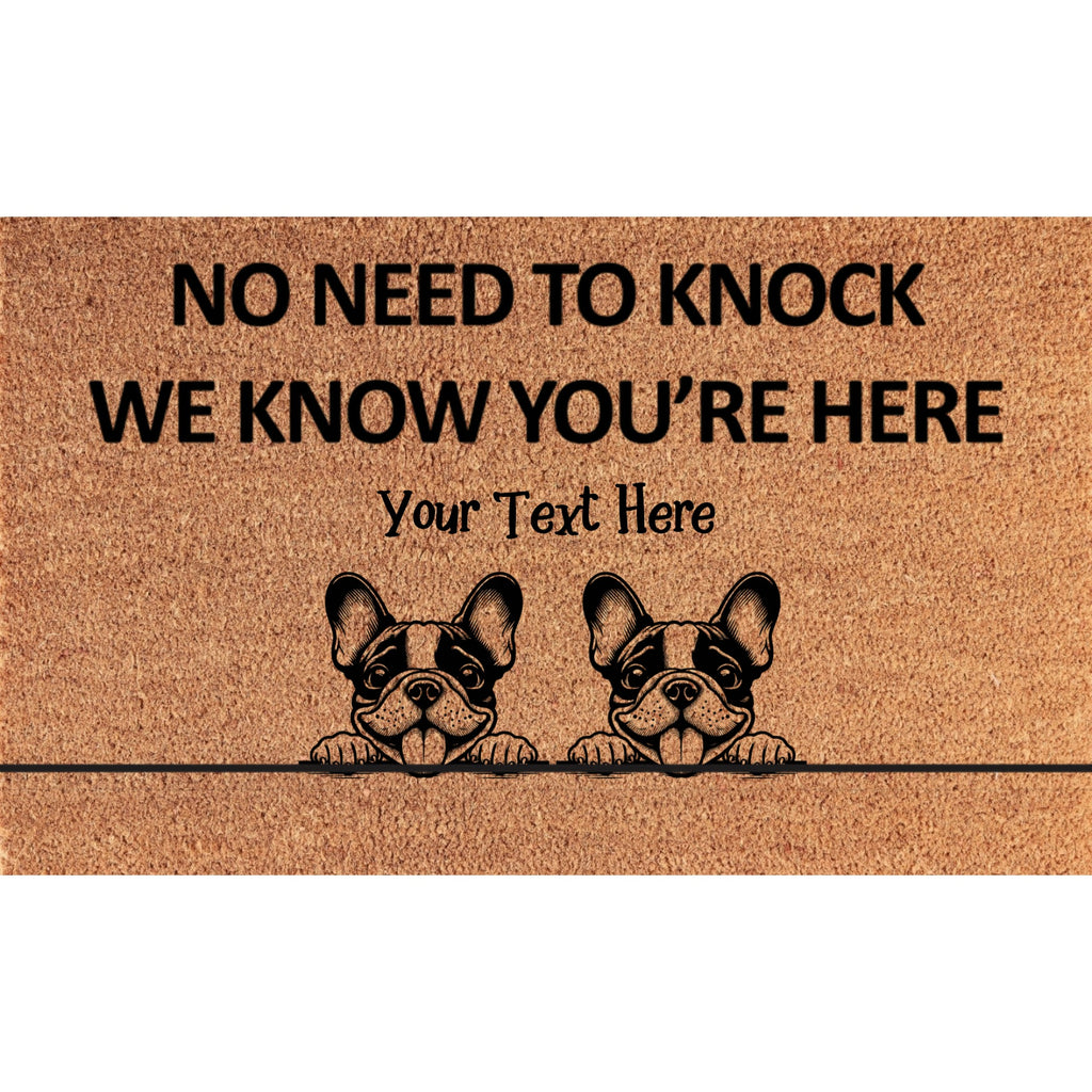 Personalized No Need to Knock Coir Mat – Custom 2 Dogs Doormat