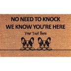 Personalized No Need to Knock Coir Mat – Custom 2 Dogs Doormat