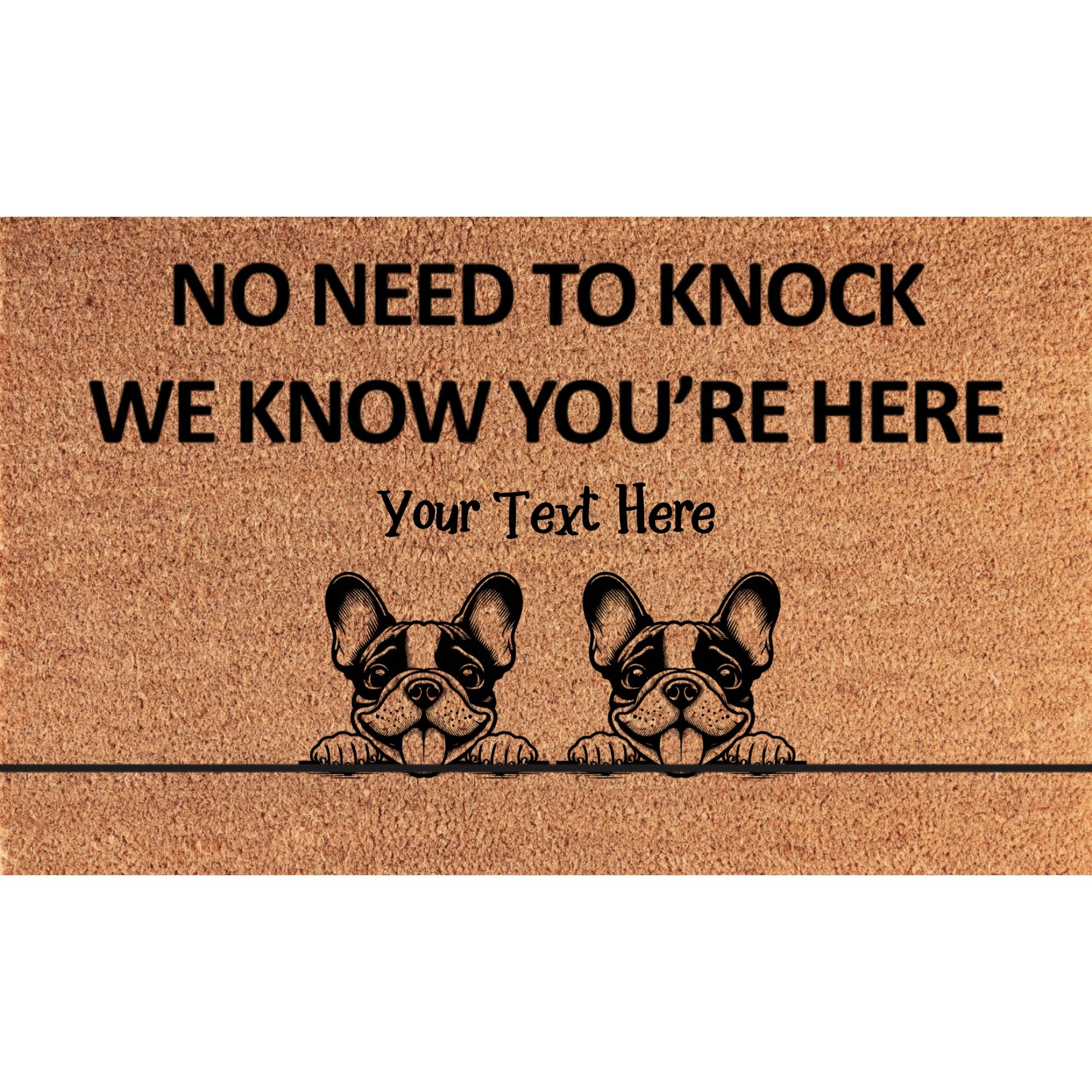 Personalized No Need to Knock Coir Mat – Custom 2 Dogs Doormat
