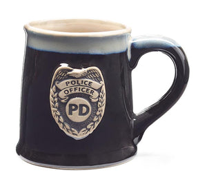 Black Police Message Stein Vintage Mug