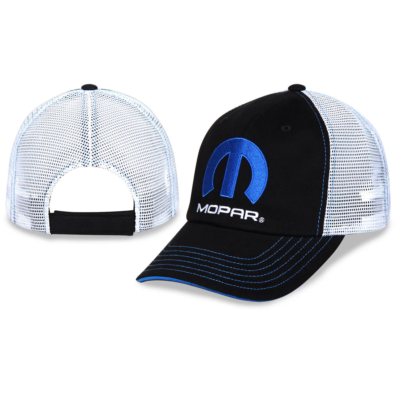 Mopar Black and White Mesh Automotive Hats
