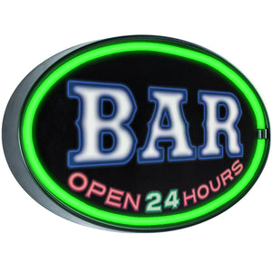 Bar Open 24 Hours Oval LED Bar Rope Sign