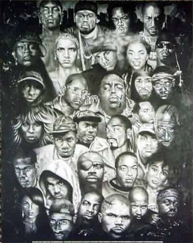 Hip Hop Collage Rappers Poster