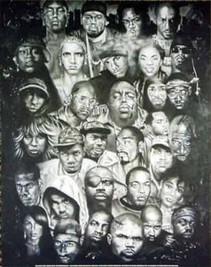 Hip Hop Collage Rappers Poster