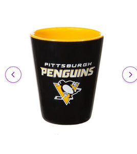 Pittsburgh Penguins 4 Piece Ceramic and Glass 2oz. Shot Glass Set