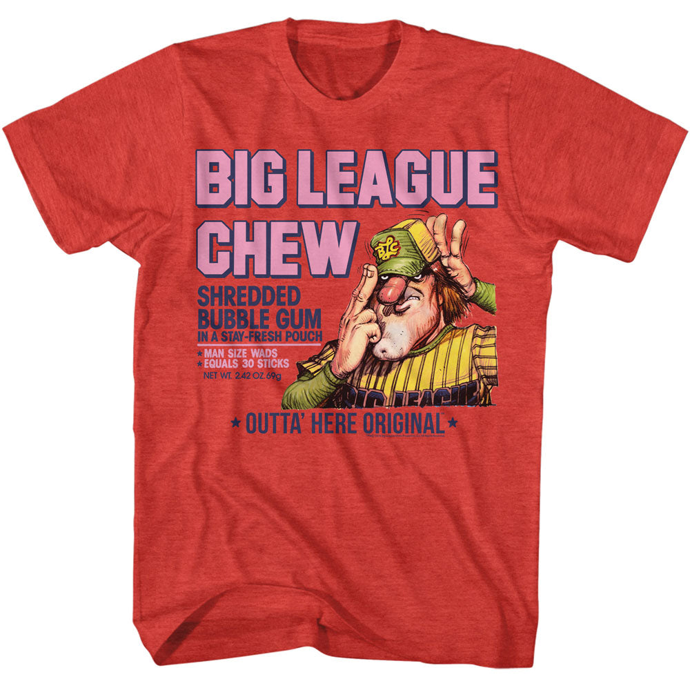 Big League Chew - Pitcher Without Distress - Red Heather Adult Tshirt