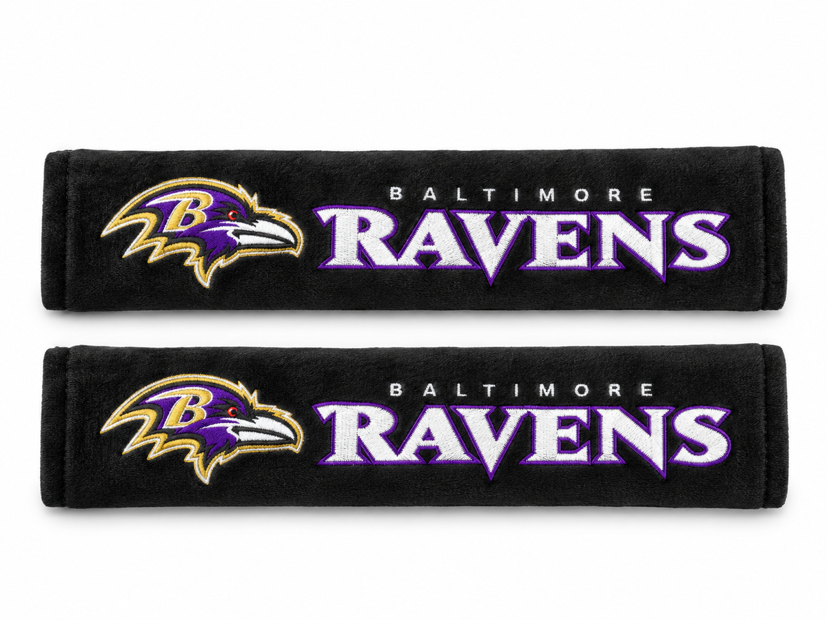 Baltimore Ravens Embroidered Seat Belt Pads Set of 2
