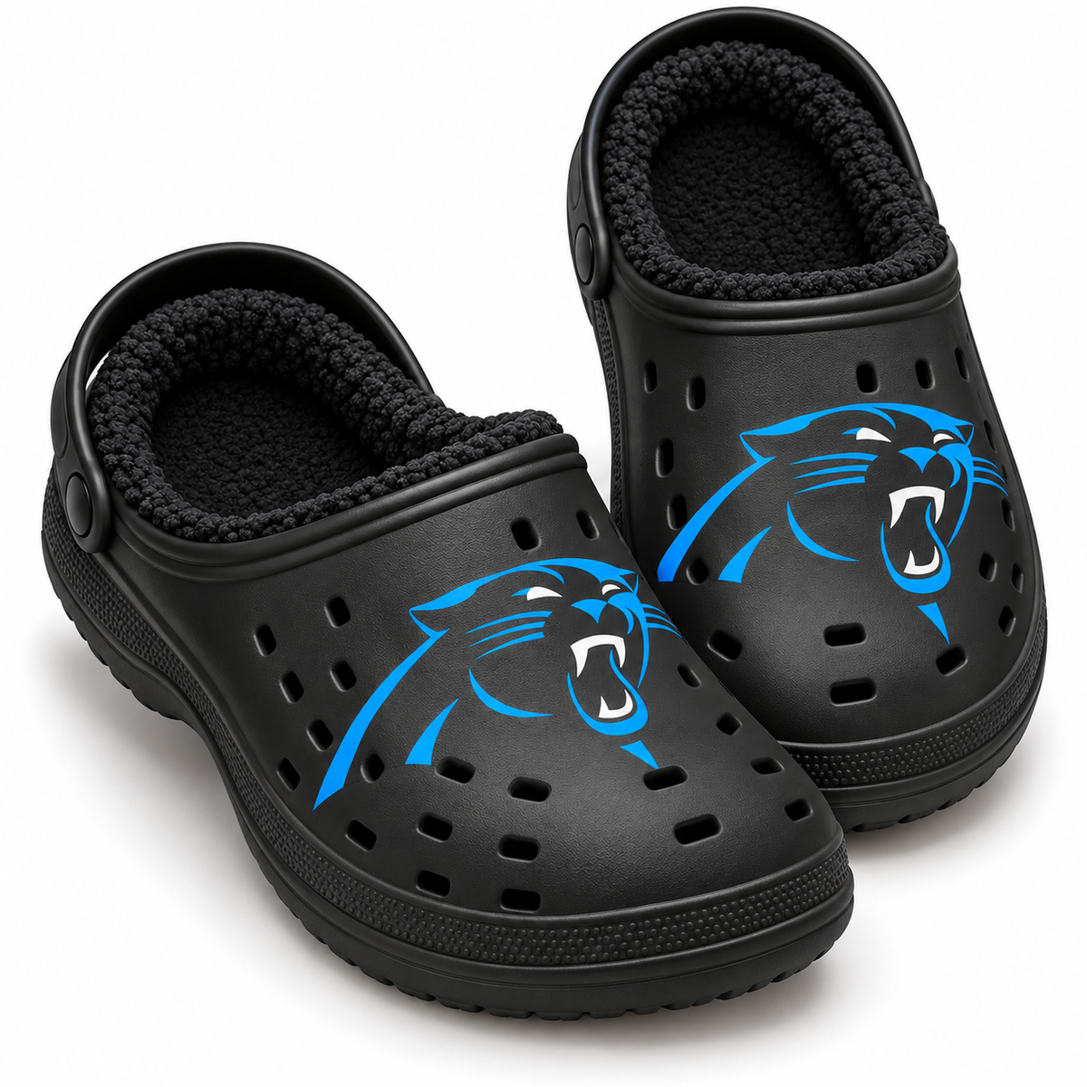 Carolina Panthers Men’s Sherpa Lined Big Logo Clog Slippers