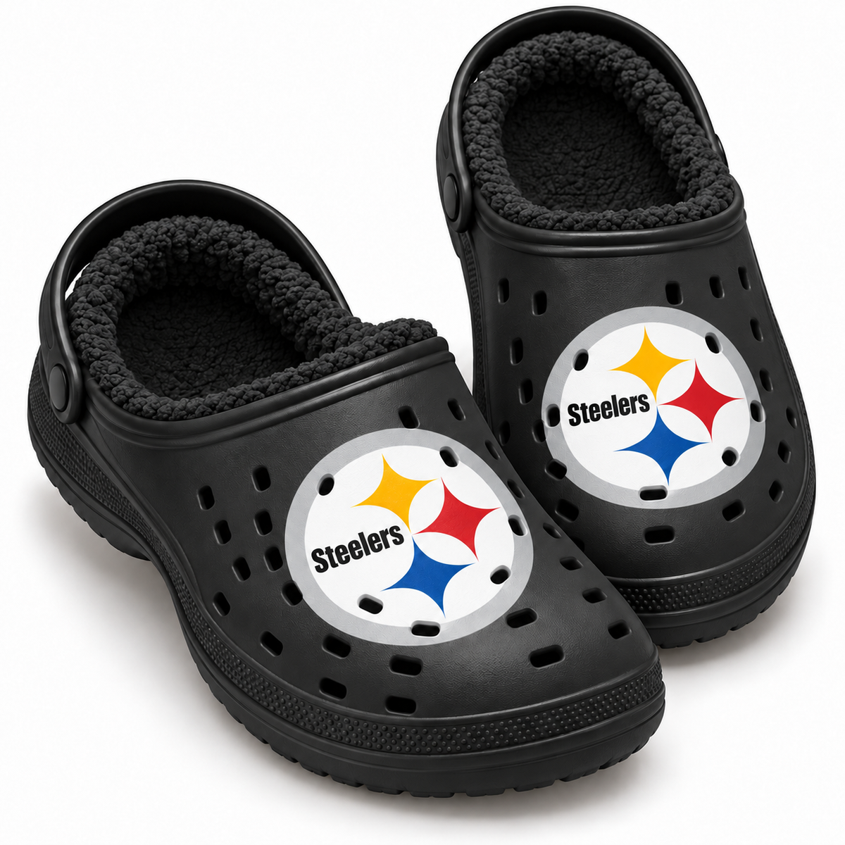 Pittsburgh Steelers Men’s Sherpa Lined Big Logo Clog Slippers