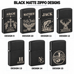 Personalized Black Matte Zippo Lighter – Custom Engraved