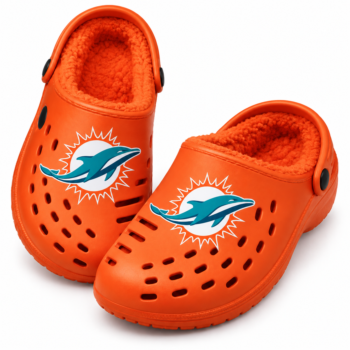 Miami Dolphins Men’s Sherpa Lined Big Logo Clog Slippers