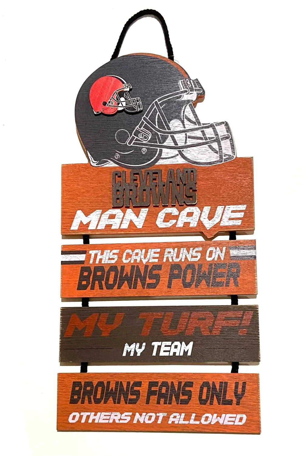 Cleveland Browns Helmet Man Cave Rules Sign