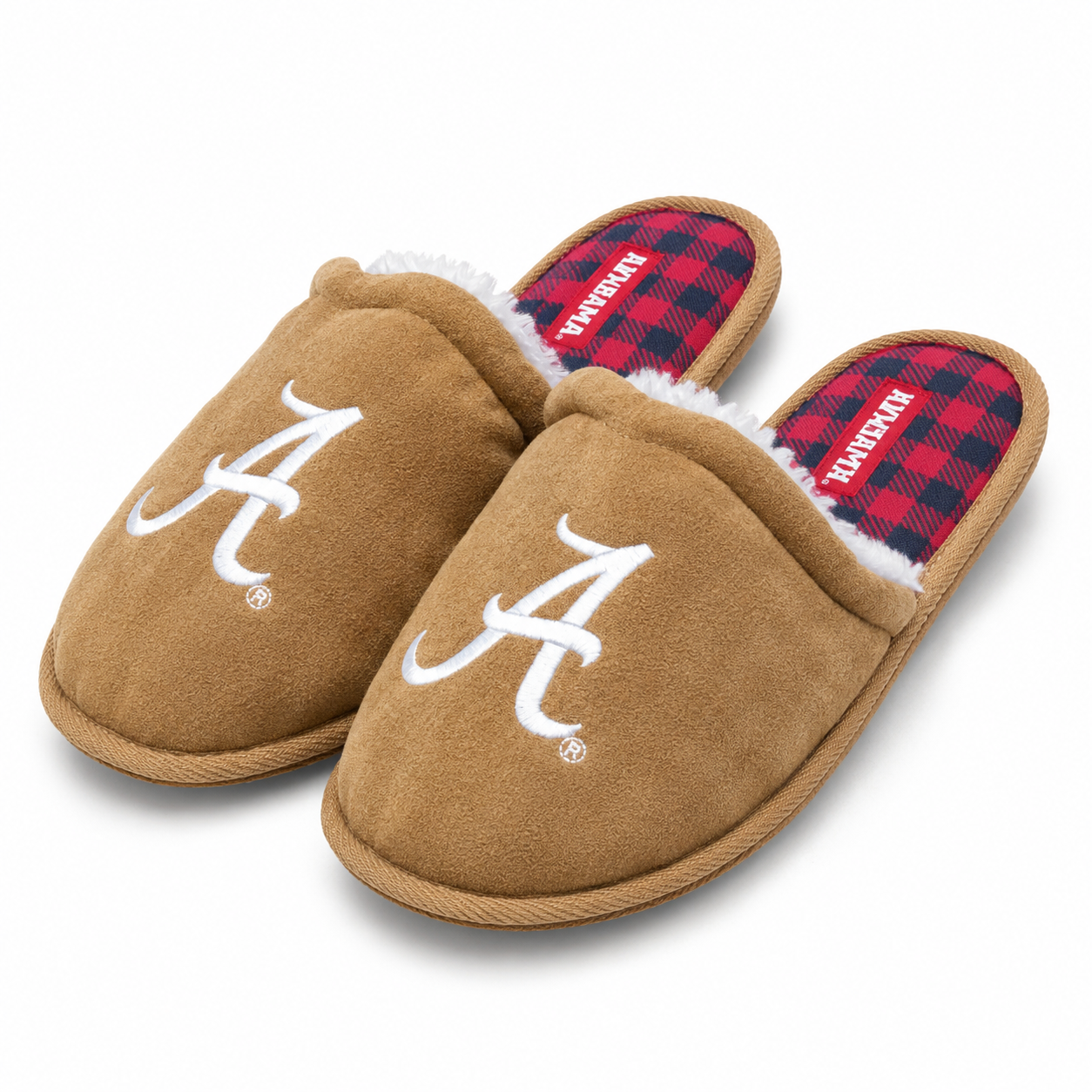 Alabama Crimson Tide Brown Suede Slippers