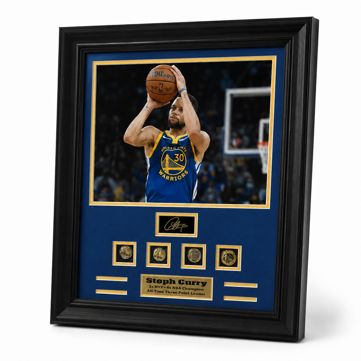 Golden State Warriors Stephen Curry 3 Point Shooting Leader Ring Frame