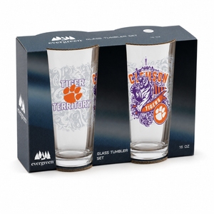 Clemson Tigers Pint Glass Set - 16oz Beer Glasses Set of 2 With Gift Box