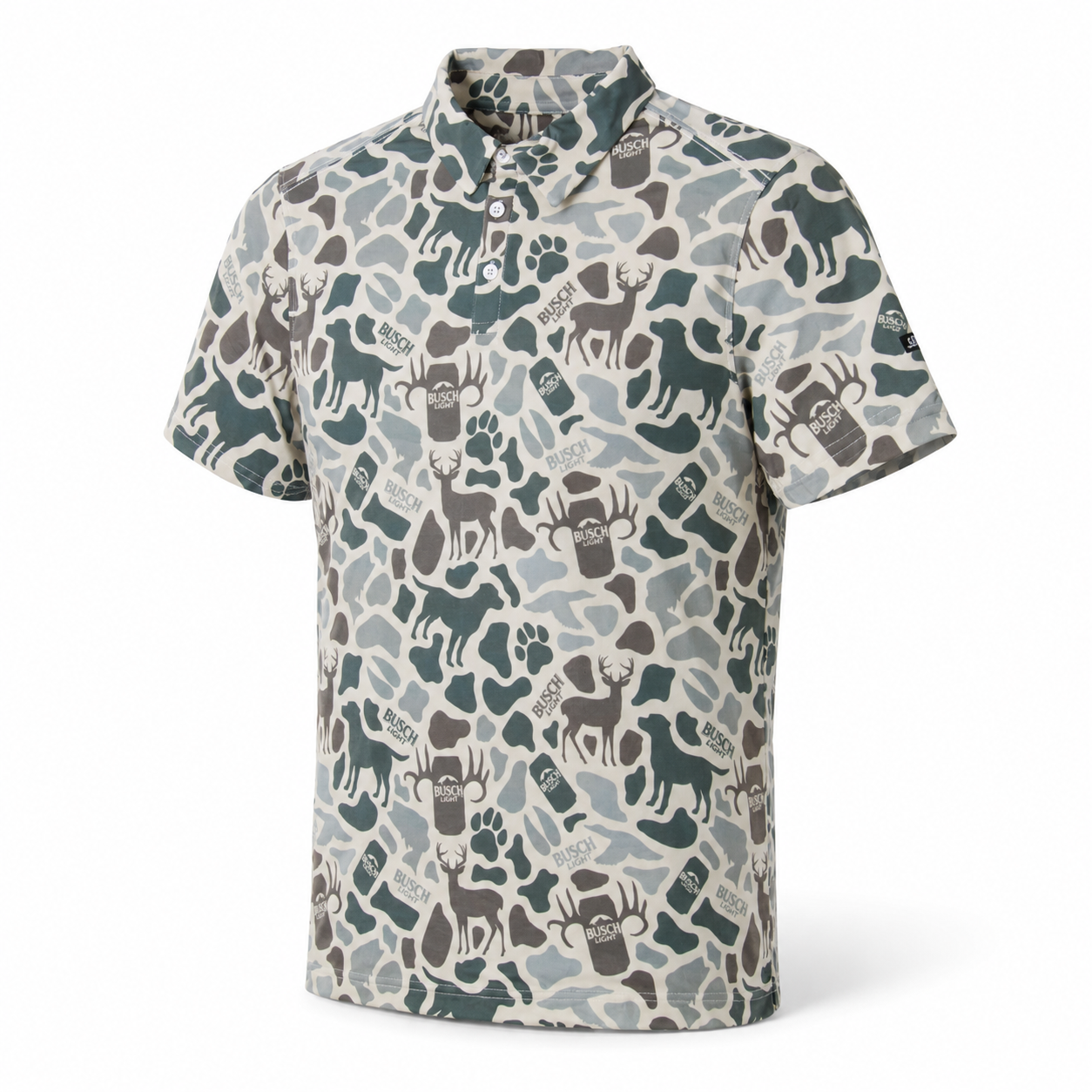 Busch Light - Outdoors Camo Polo T-shirt