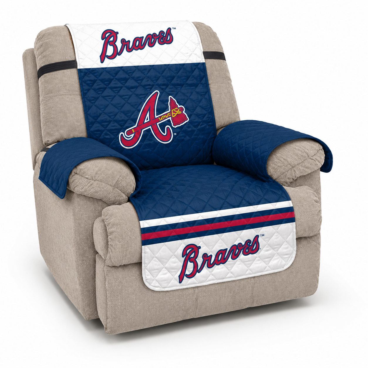 Atlanta Braves Quilted Reversible Recliner Protector
