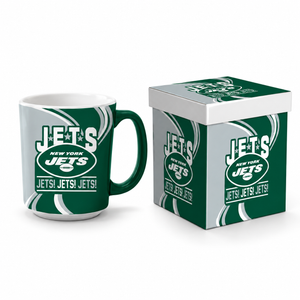 New York Jets 14oz Ceramic Mug with Awesome Matching Box - Design 2