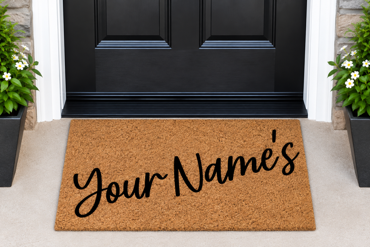 Personalized Script Name Coir Mat